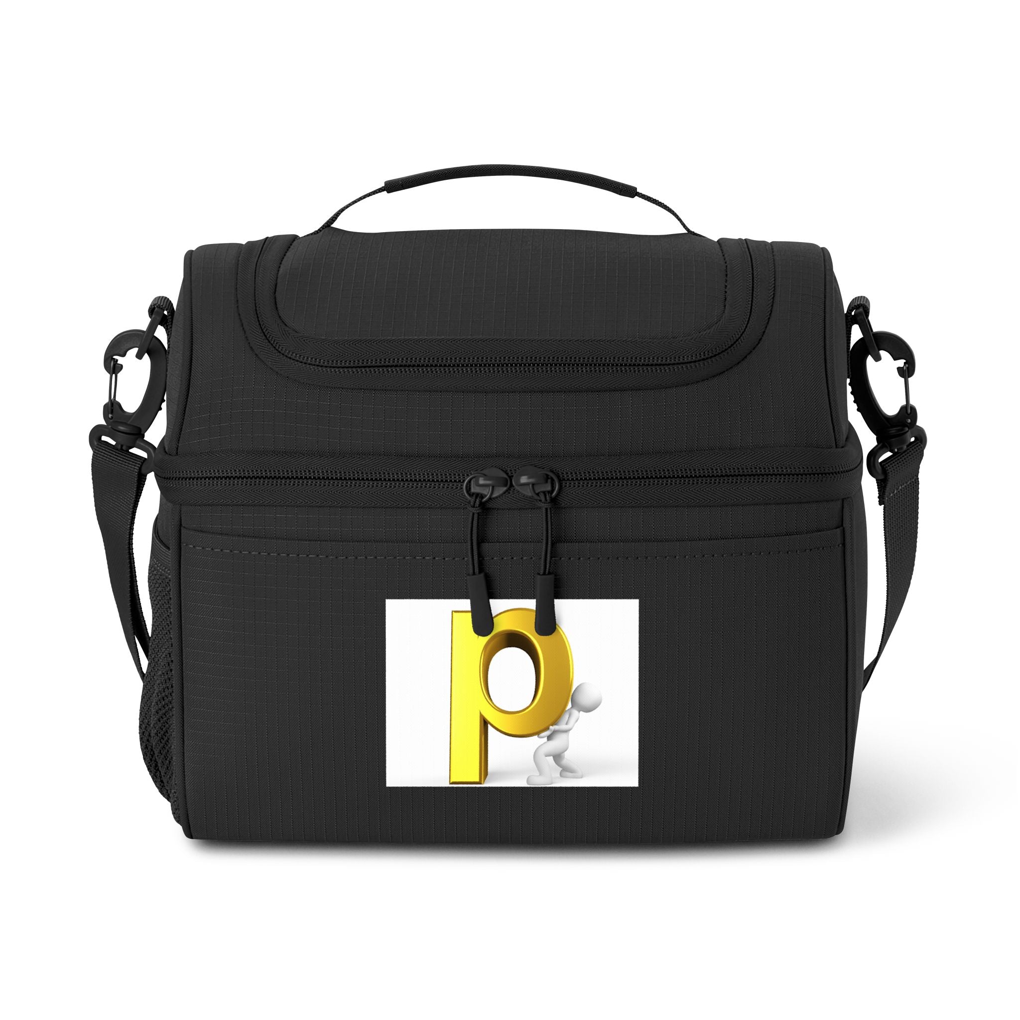 Yellow Letter P Character Cooler Bag | Initial Monogram Cooler Bag