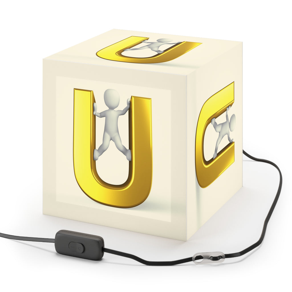3D Gold Letter U Cube Lamp | Letter U Light Cube