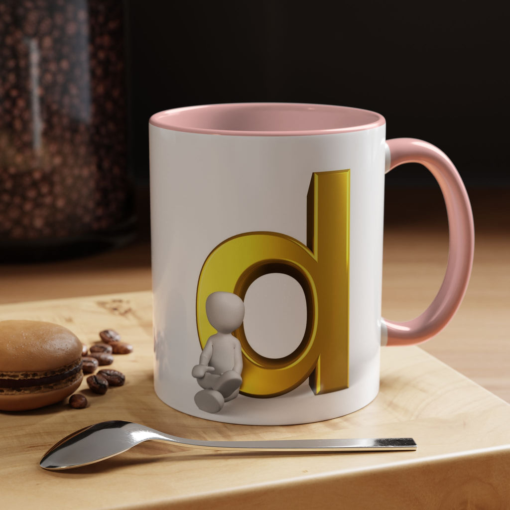 Gold Letter D Mug | Accent Coffee Mug 11oz 15oz