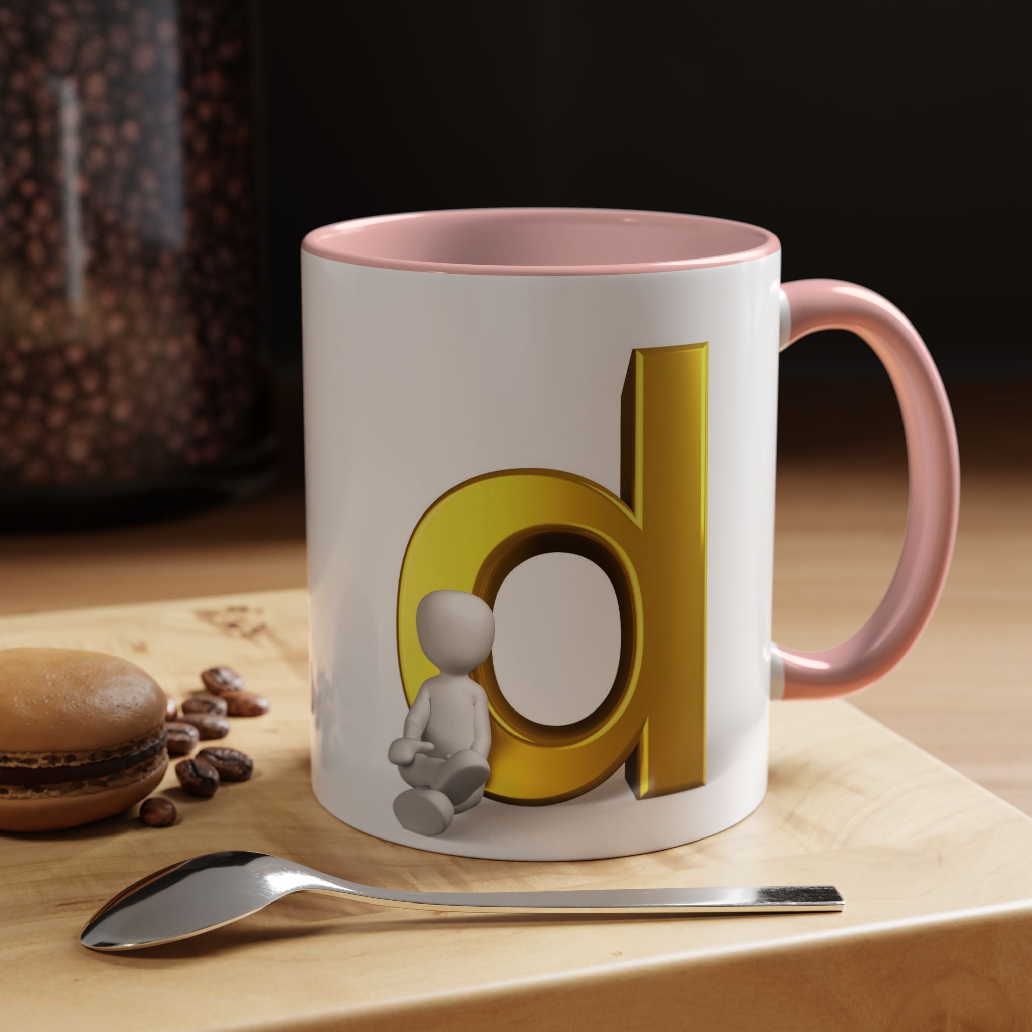 Gold Letter D Mug | Accent Coffee Mug 11oz 15oz