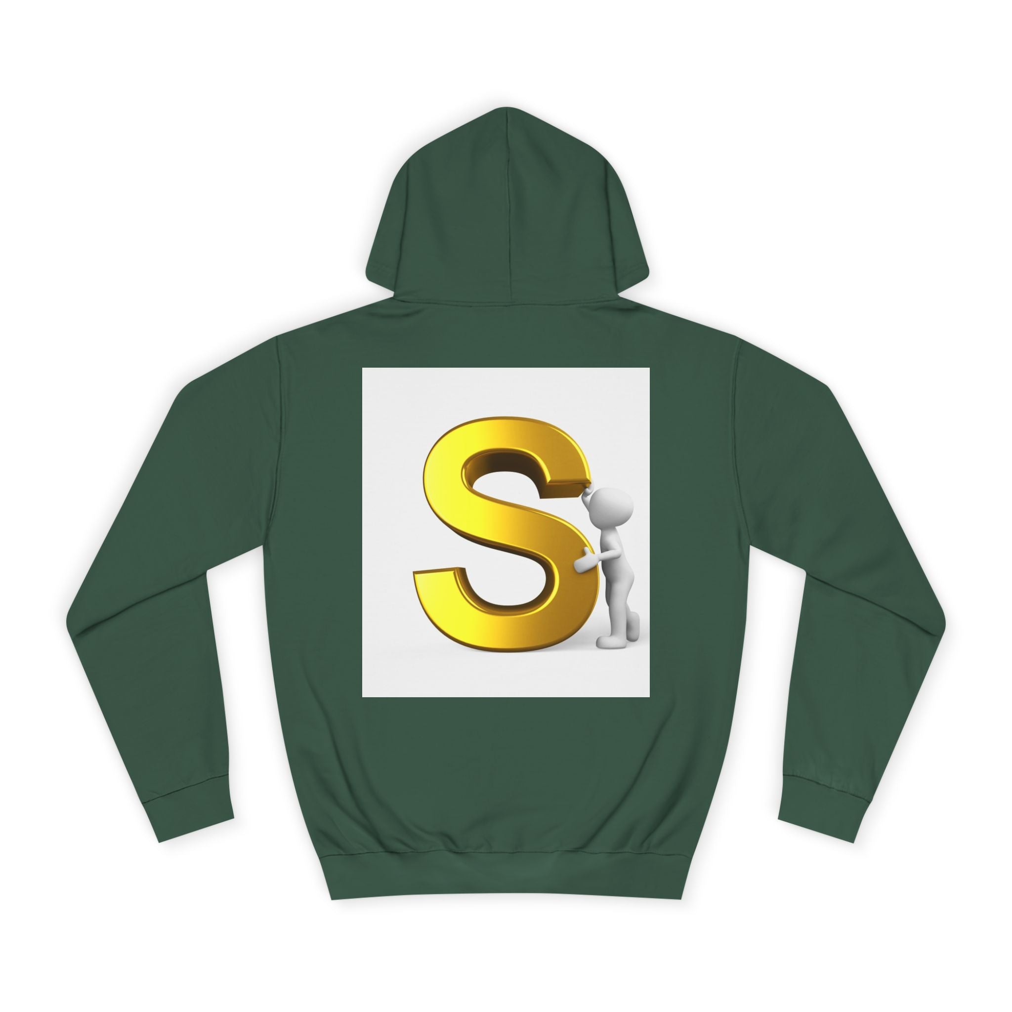 Gold Letter S with Character Hoodie | Initial Monogram Sweatshirt