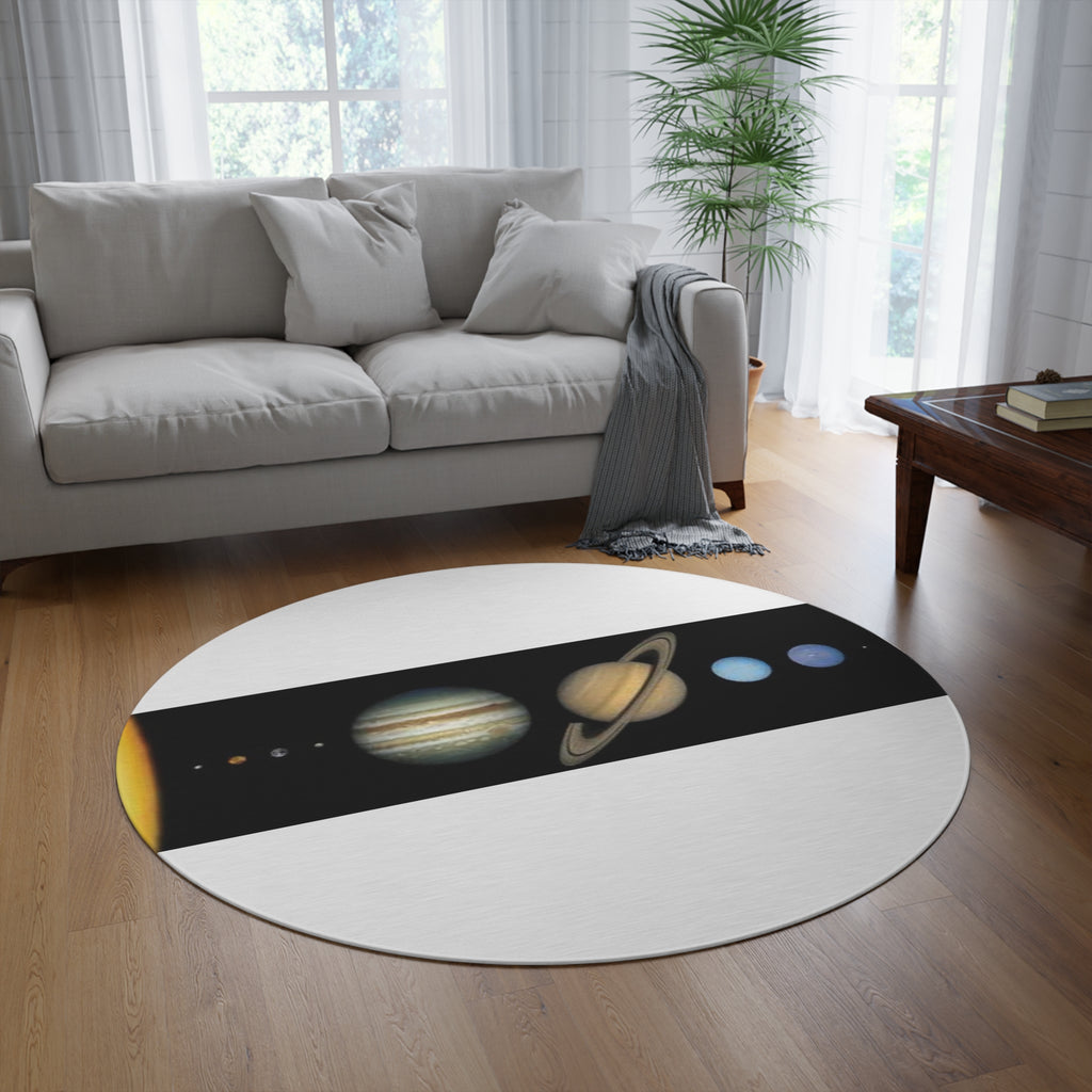 Solar System Planets Round Rug | Planetary Astronomy Floor Mat