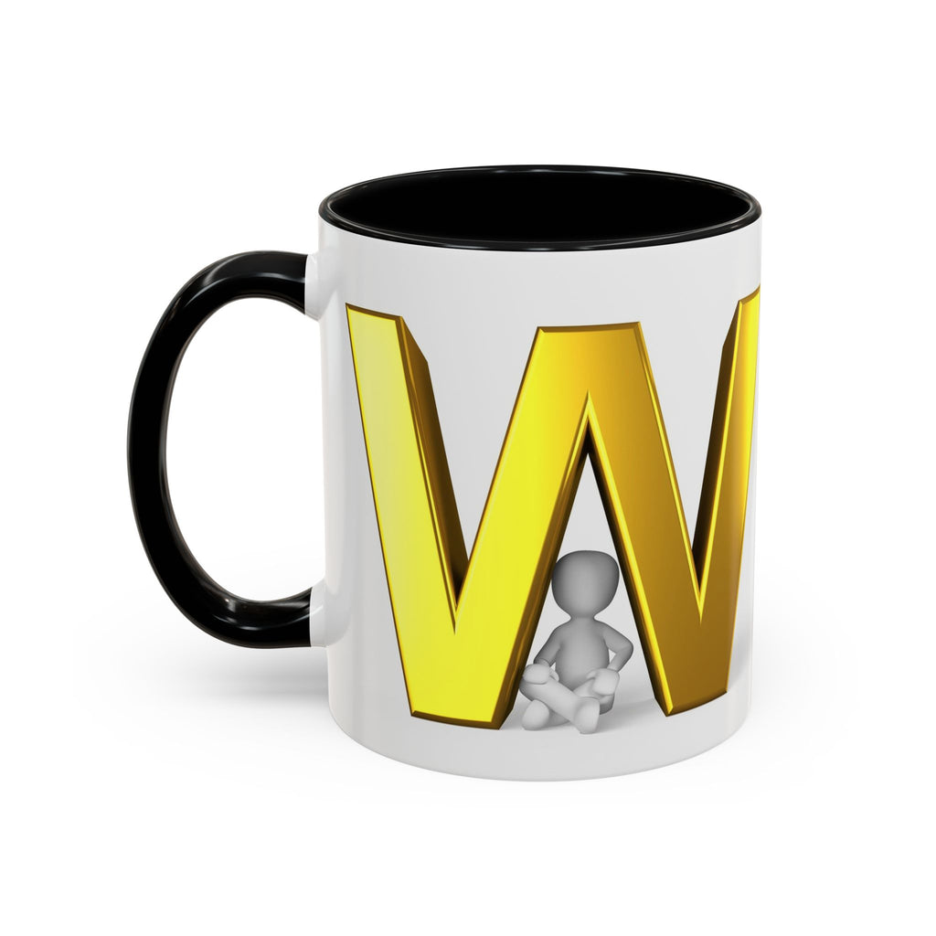 Gold Letter W Initial Mug | Accent Coffee Mug 11oz 15oz