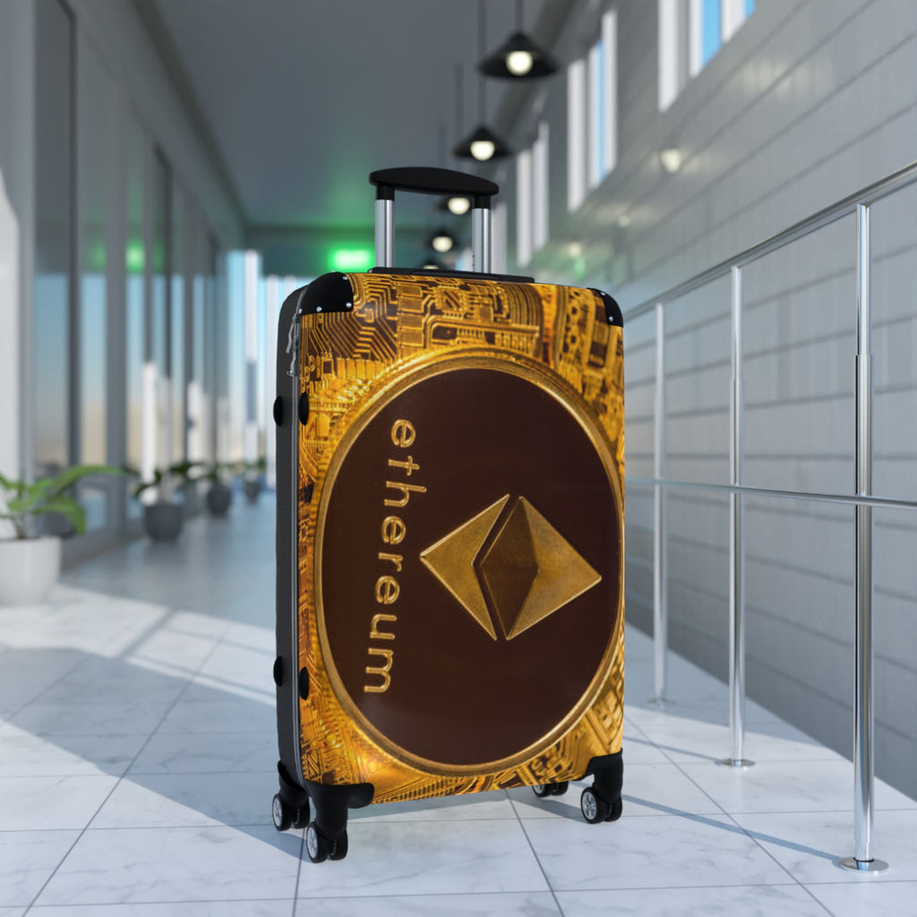 Ethereum Coin Suitcase | Crypto Logo Travel Luggage