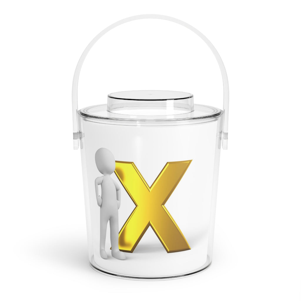 Gold X Monogram Ice Bucket
