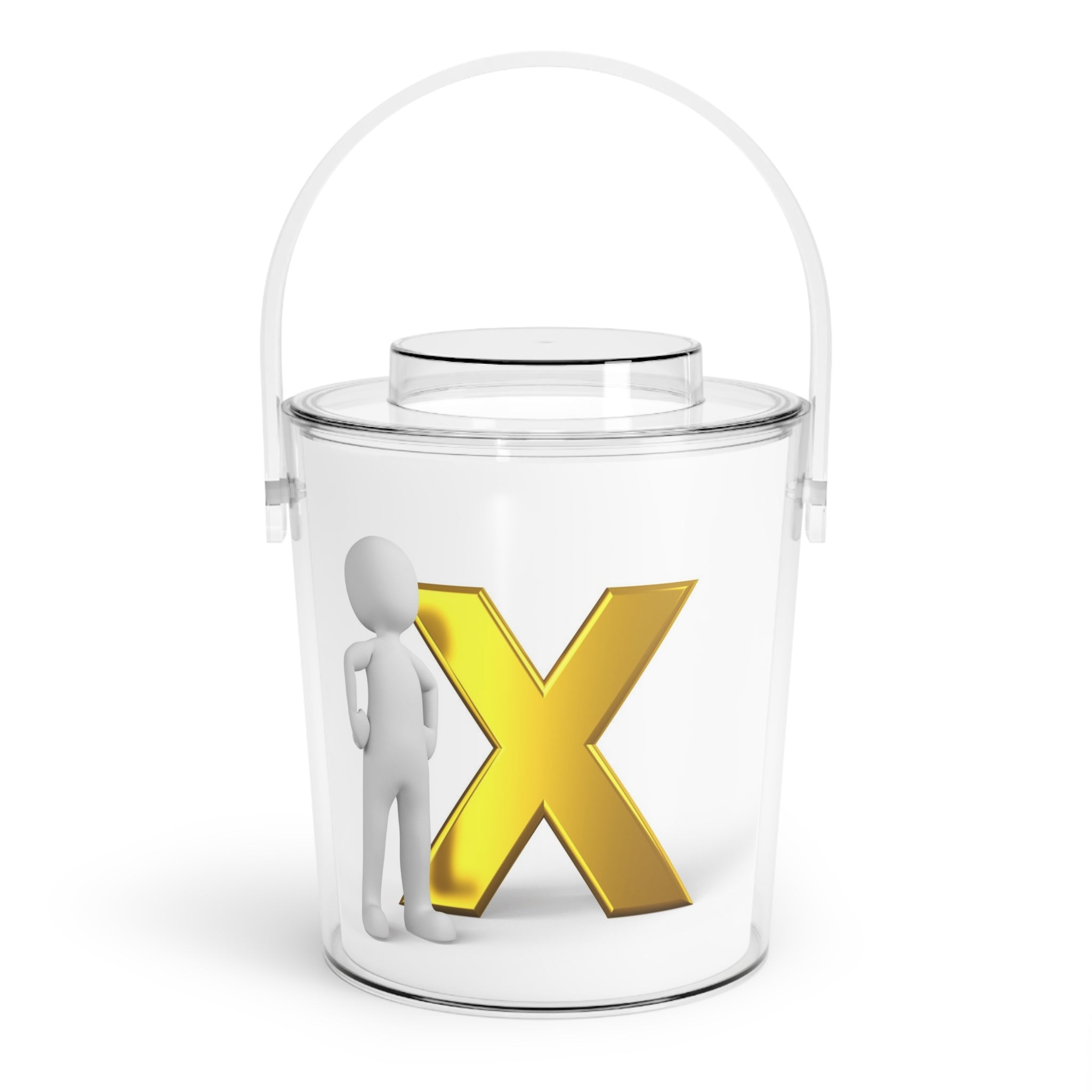 Gold X Monogram Ice Bucket