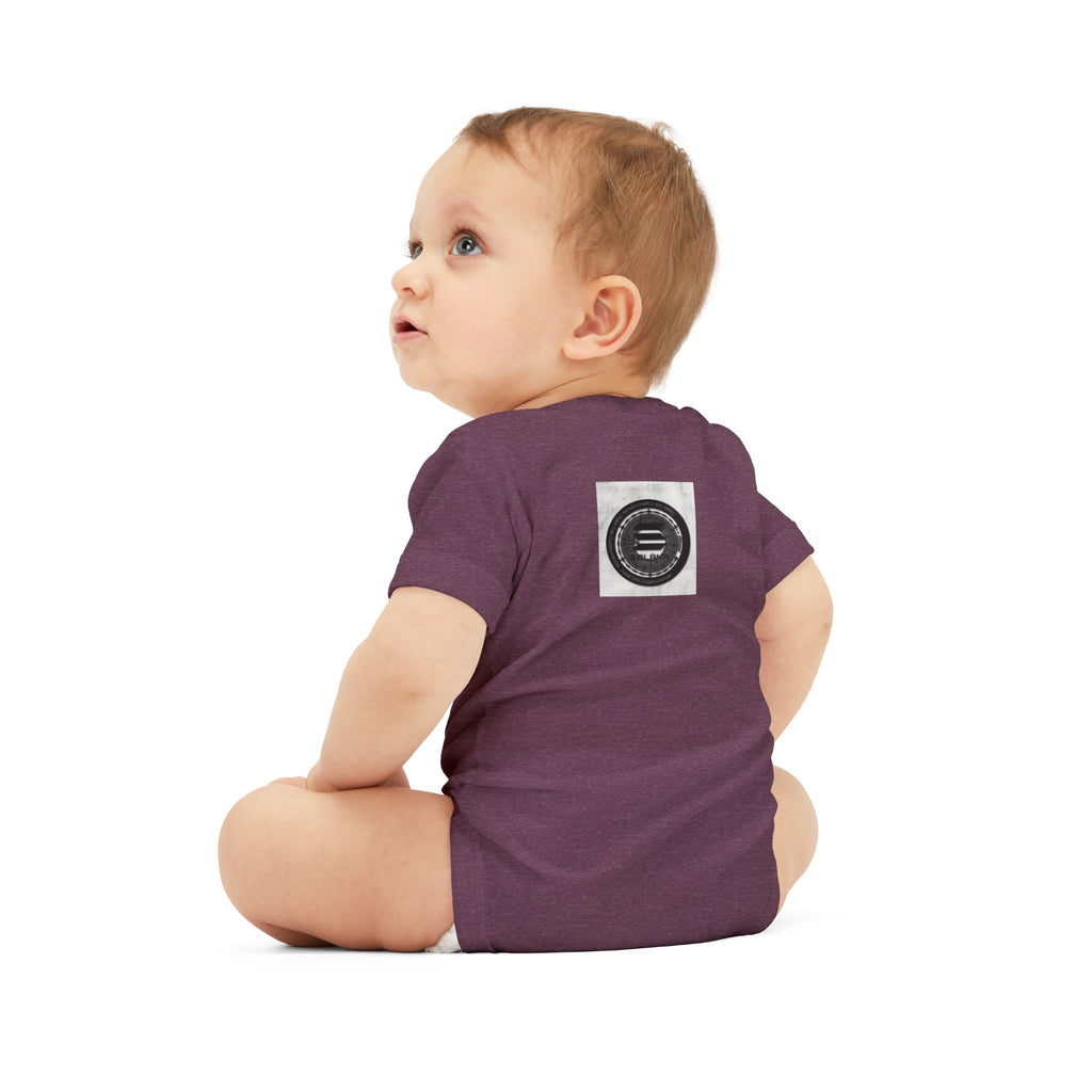 Solana Cryptocurrency Infant One Piece | Monochrome Badge Design