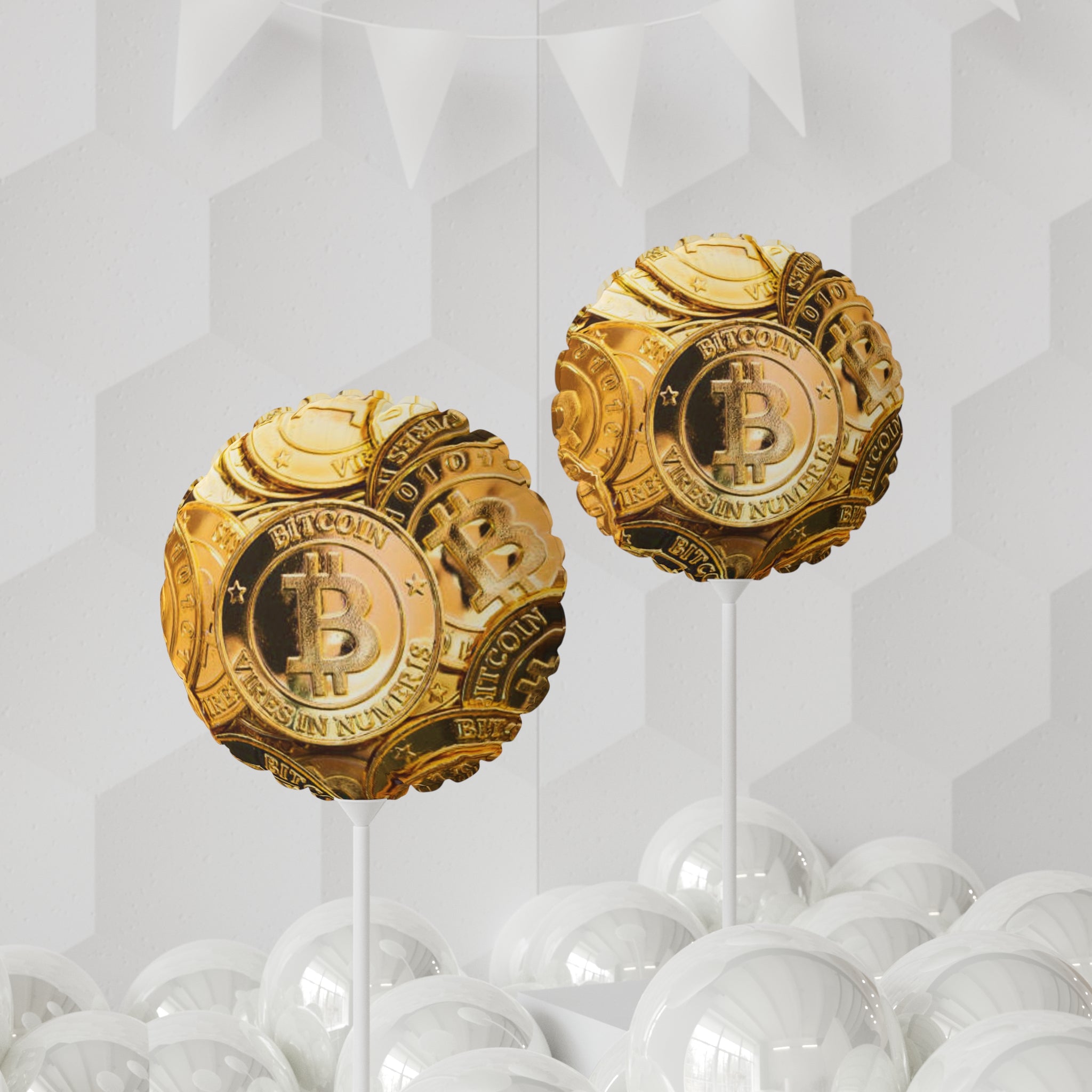 Gold Bitcoin Coin balloon Round Balloon | 11" Heart and Round Foil
