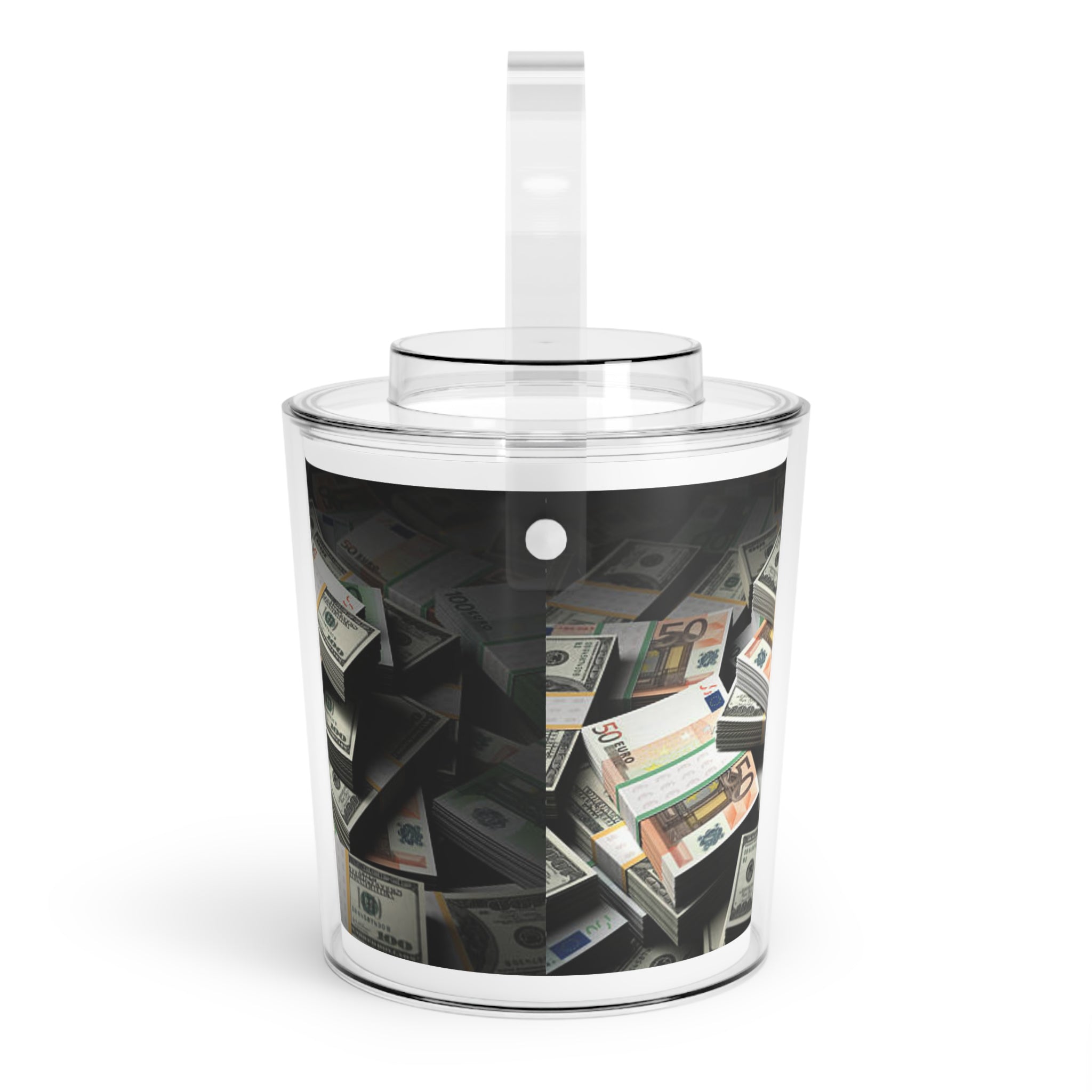 Billionaires Ice Bucket with Tongs | Personalized Initial Decor