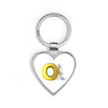 3D Person Pushing Gold O Keychain Heart Keychain | Metal Heart Keyring
