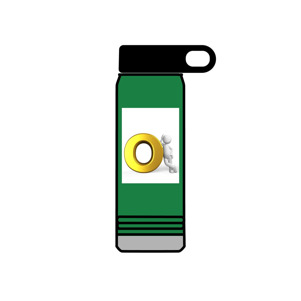 3D Figure Pushing Gold Letter O Water Bottle | 20oz