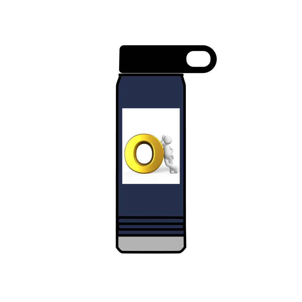 3D Figure Pushing Gold Letter O Water Bottle | 20oz