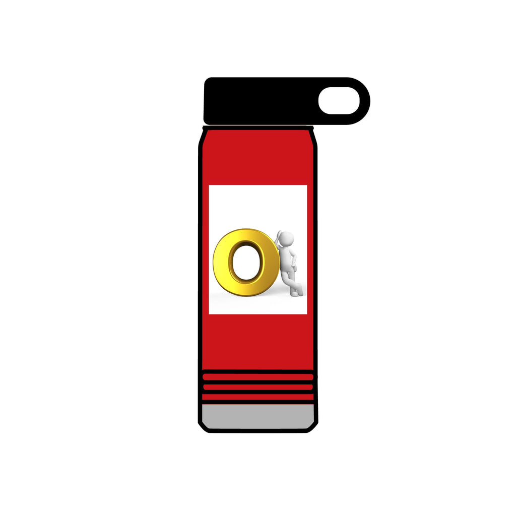 3D Figure Pushing Gold Letter O Water Bottle | 20oz