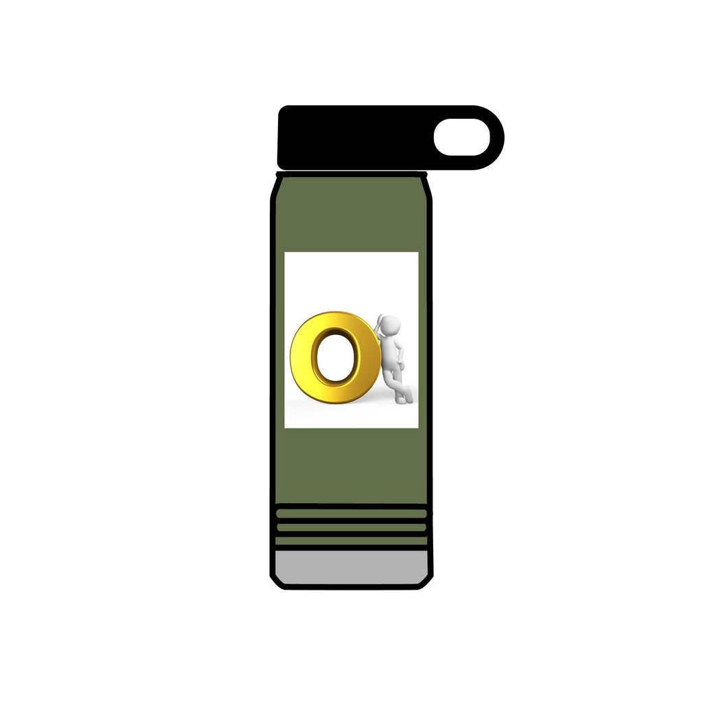 3D Figure Pushing Gold Letter O Water Bottle | 20oz