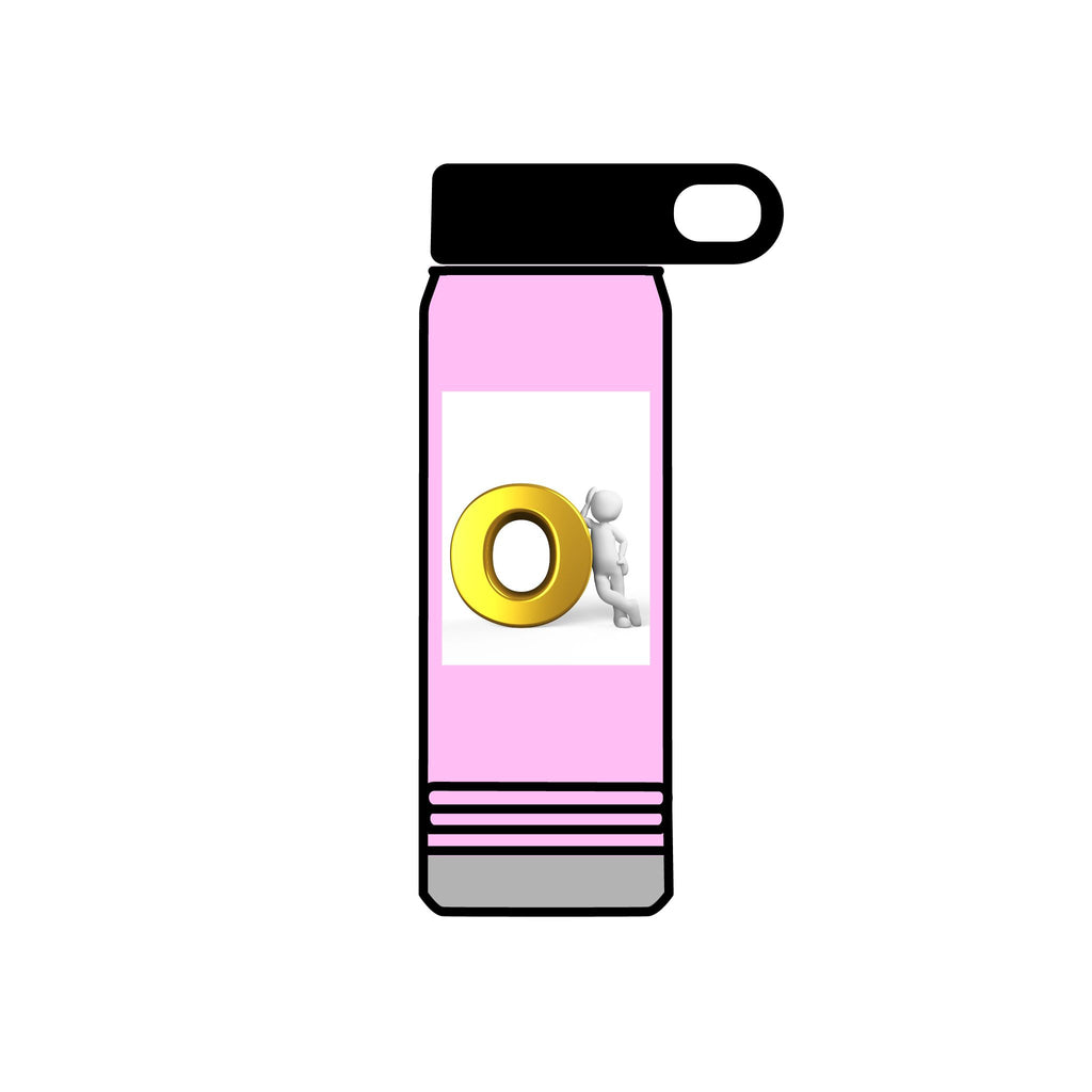 3D Figure Pushing Gold Letter O Water Bottle | 20oz