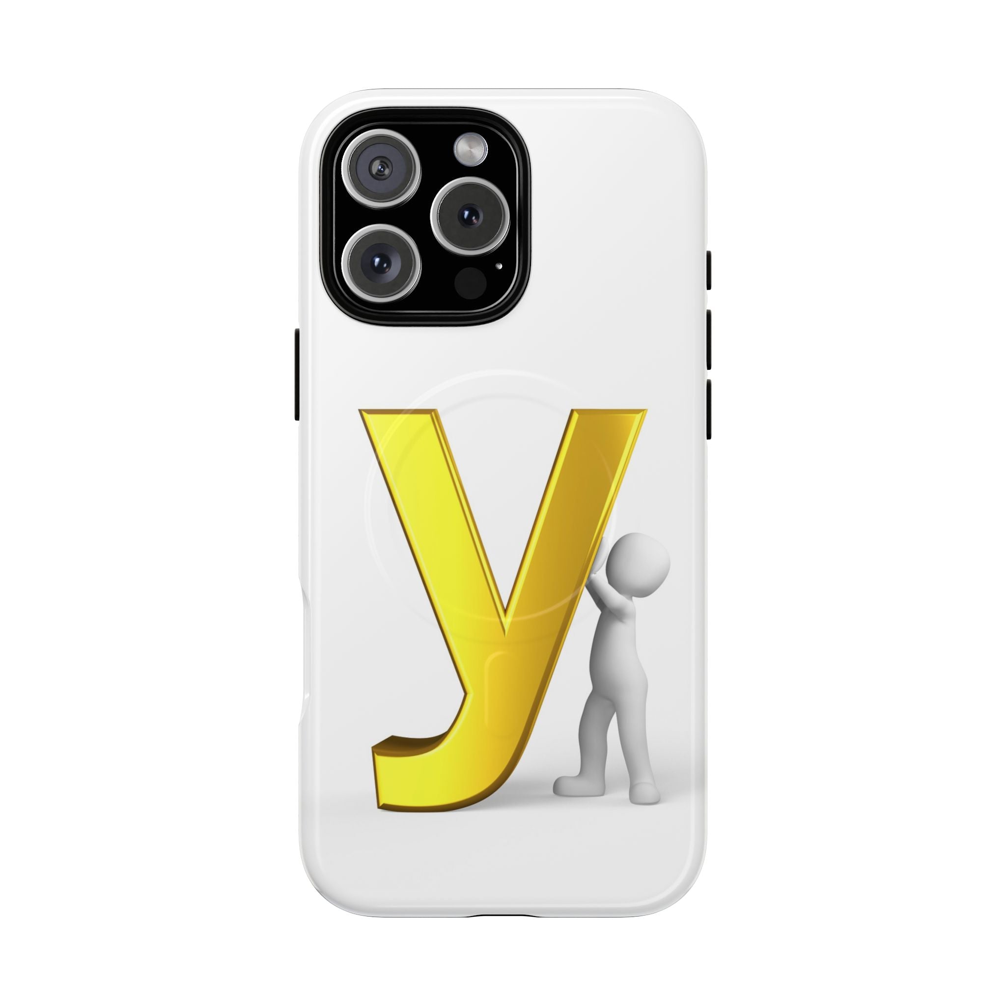 Coque de téléphone en or lettre Y | Coques magnétiques robustes