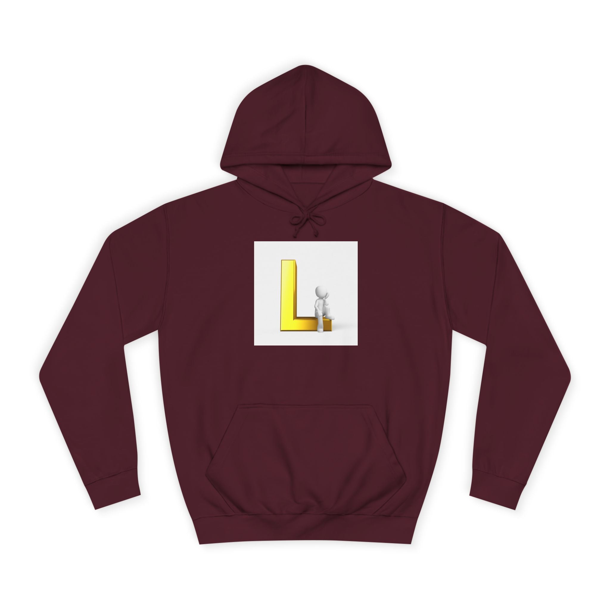 Sweat à capuche lettre L en 3D avec figurine | Sweat initial L