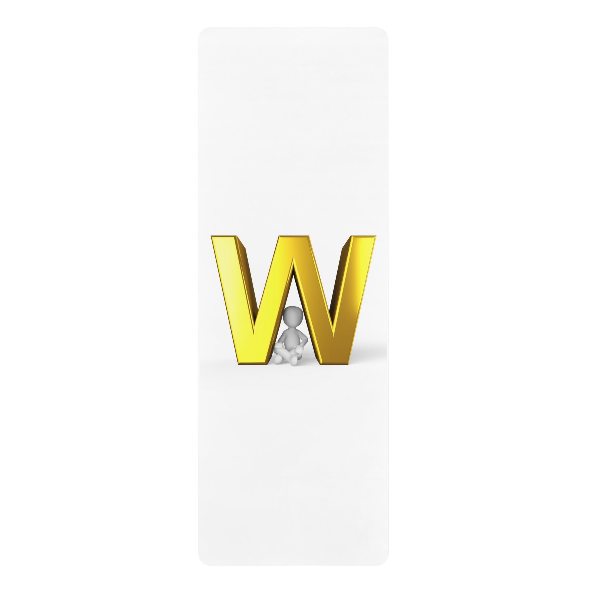 Gold Letter W Initial yoga mat | Monogram Rubber Yoga Mat