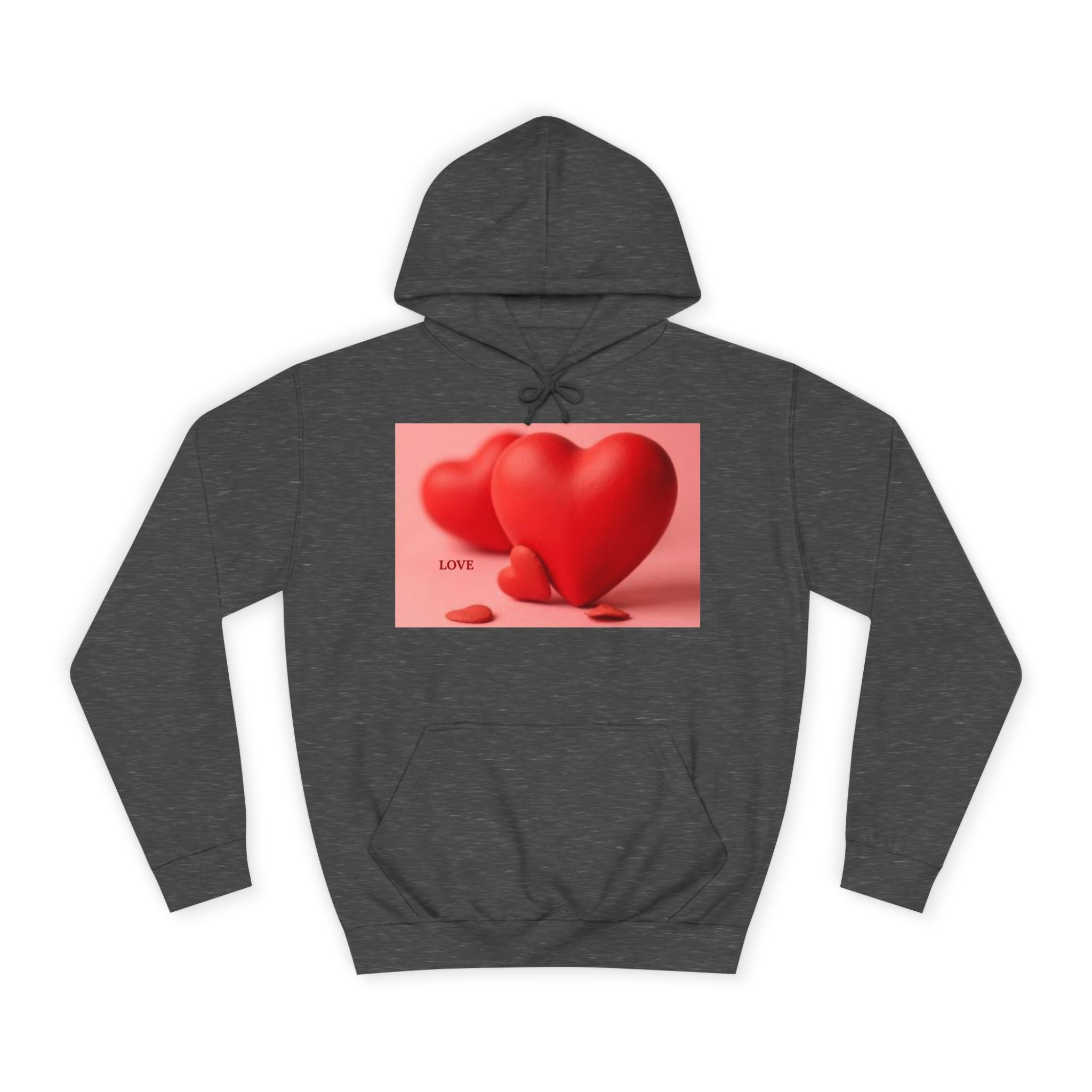 Sweat à capuche illustré avec un cœur mignon en 3D | Pull graphique amour
