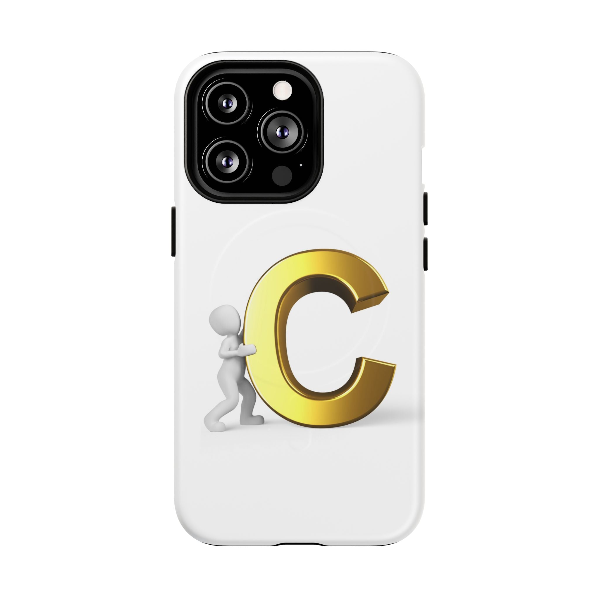 Coque de téléphone Monogramme Lettre C Or | Coque magnétique résistante