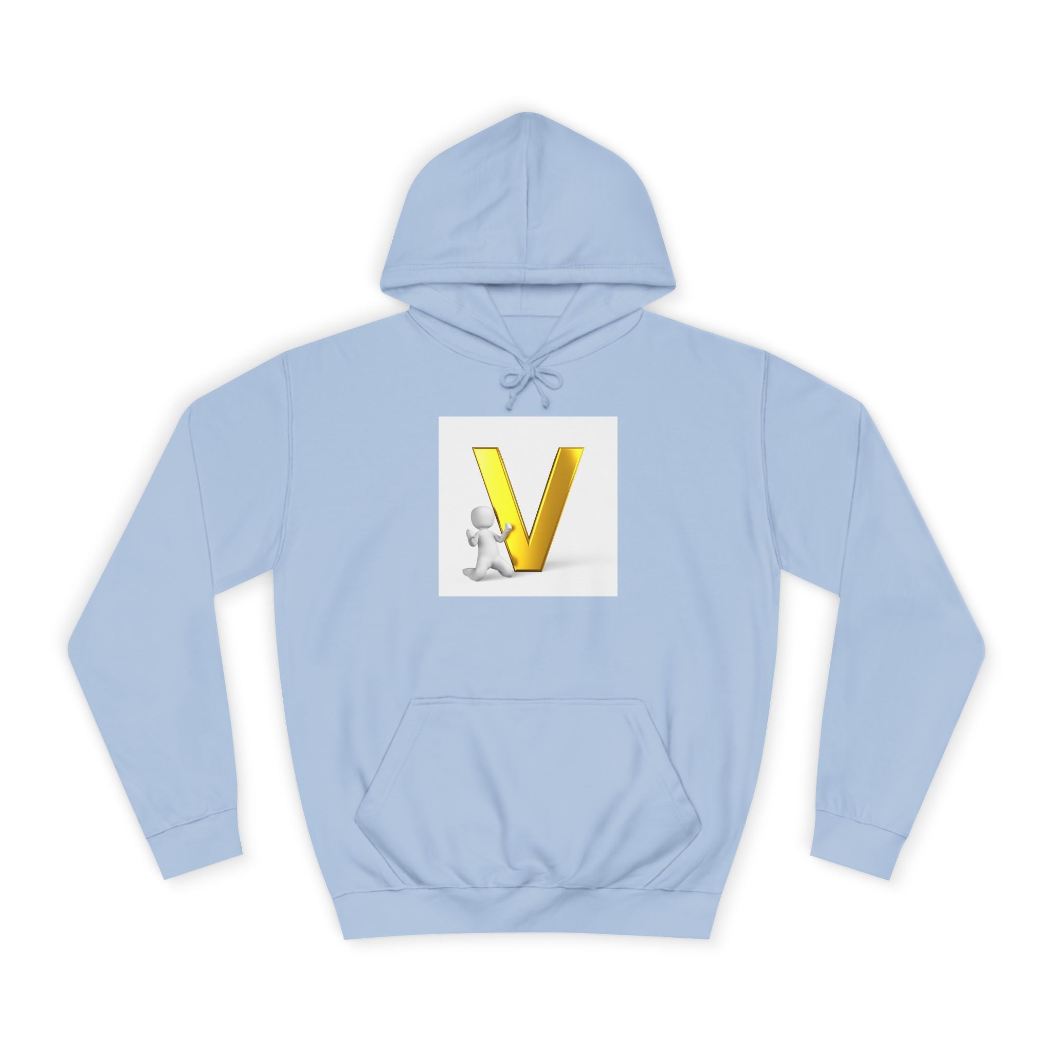 Sweat à capuche lettre V 3D dorée | Sweat-shirt initial V, monogramme lettre