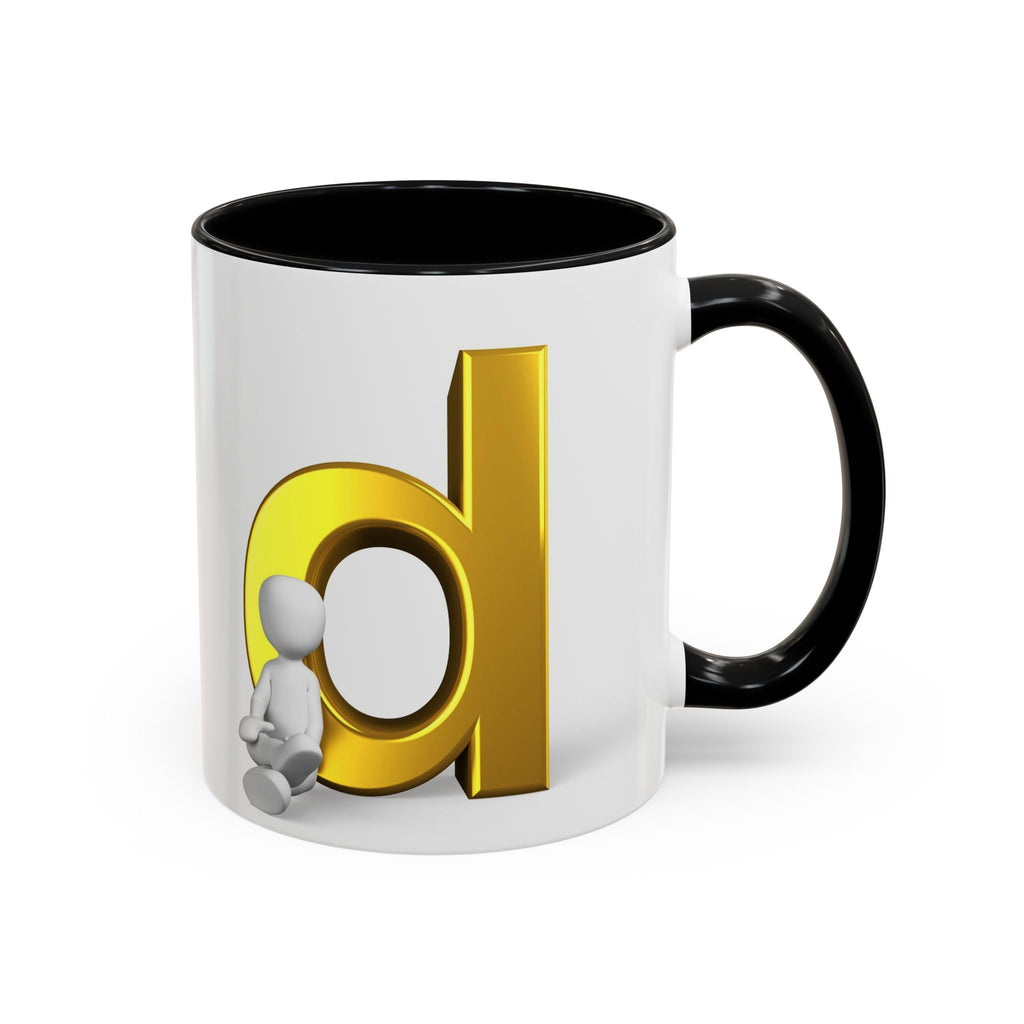 Gold Letter D Mug | Accent Coffee Mug 11oz 15oz