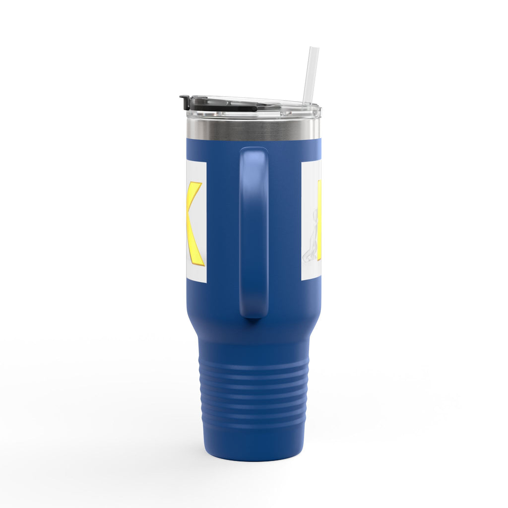Yellow 3D Letter K monogram Insulated Travel Mug | 40oz