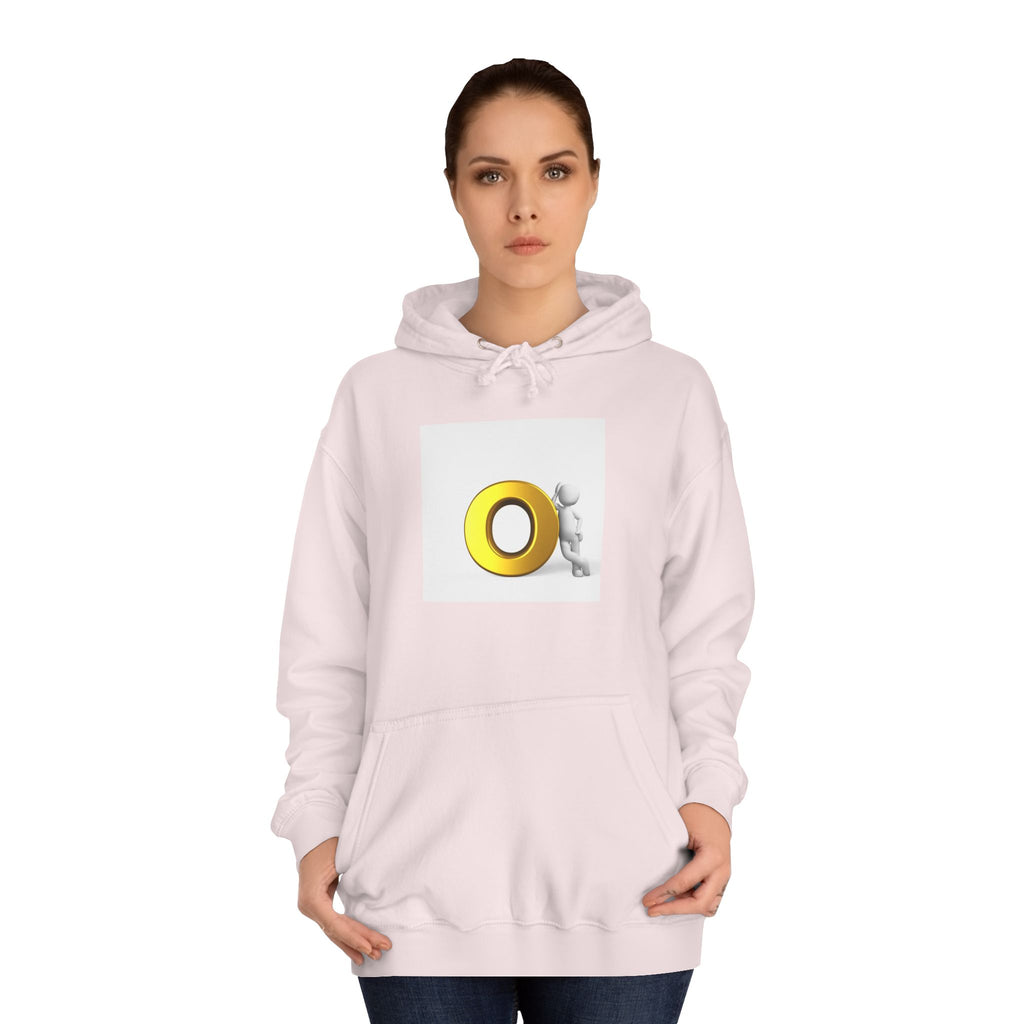 Gold O Letter with 3D Figure Hoodie | Monogram O Sweatshirt