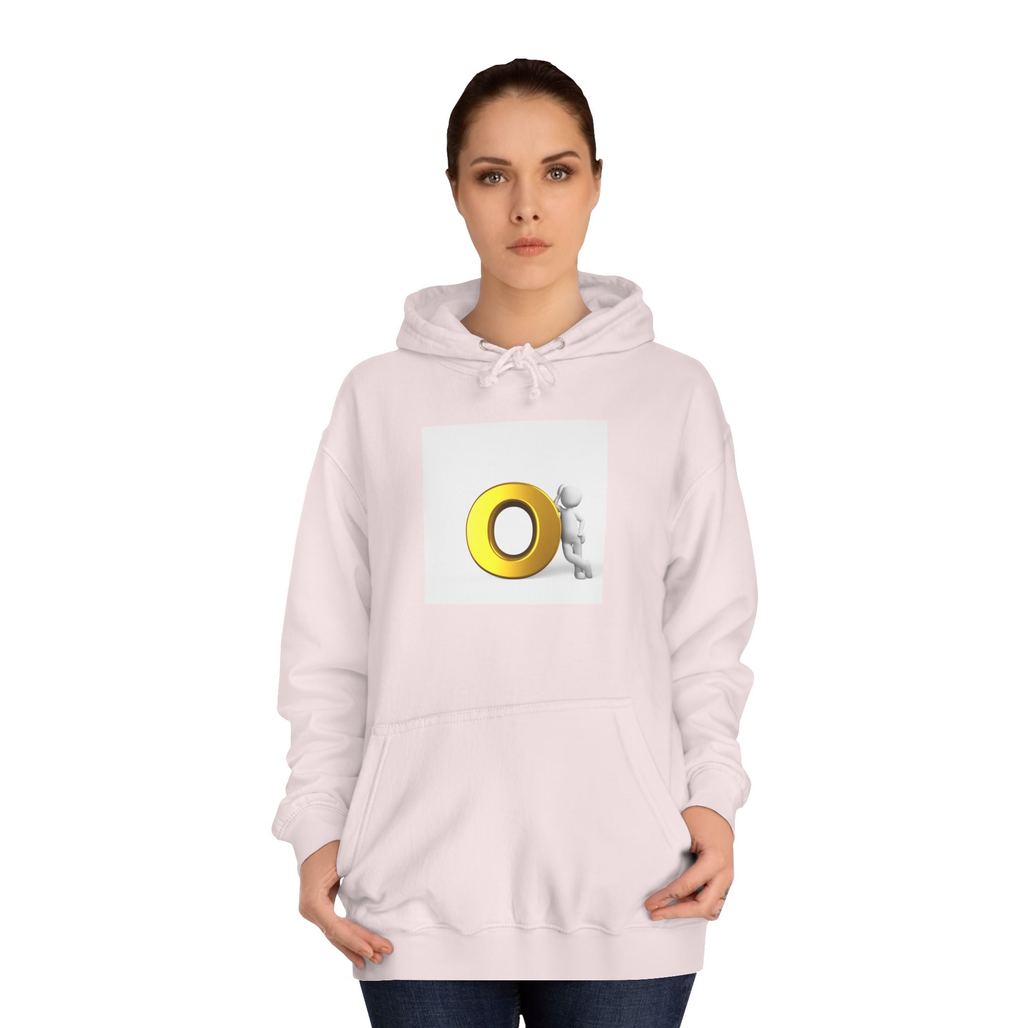Gold O Letter with 3D Figure Hoodie | Monogram O Sweatshirt