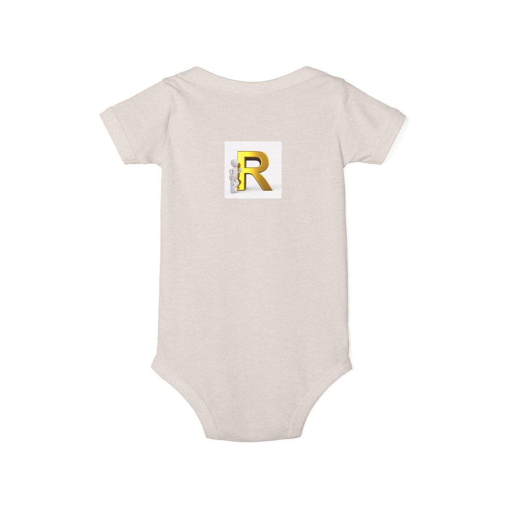 Gold Letter R Monogram Infant Onesie | Baby Bodysuit