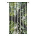 Sunlit Tree Canopy Window Curtain | Forest Branches Nature Print