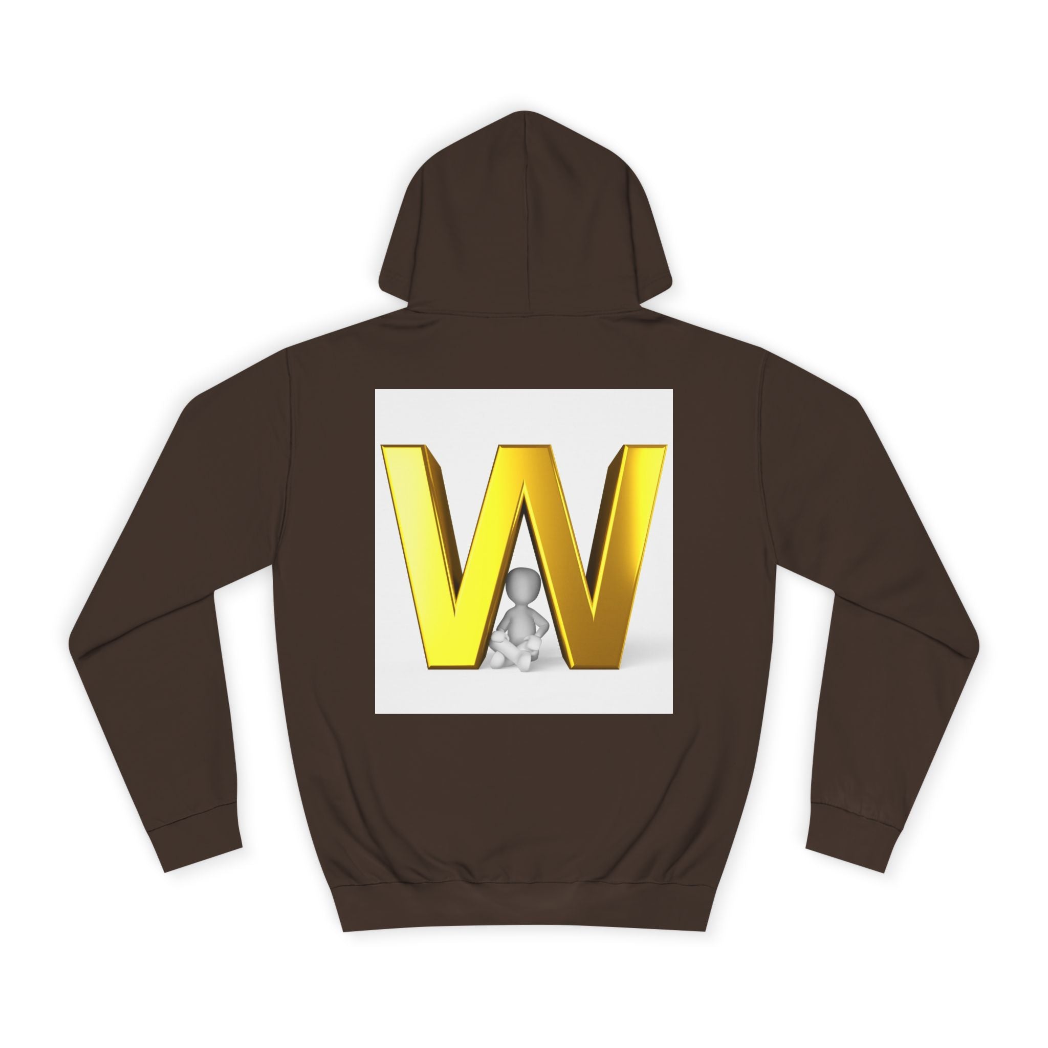 Gold 3D Letter W Hoodie | Monogram Initial Sweatshirt
