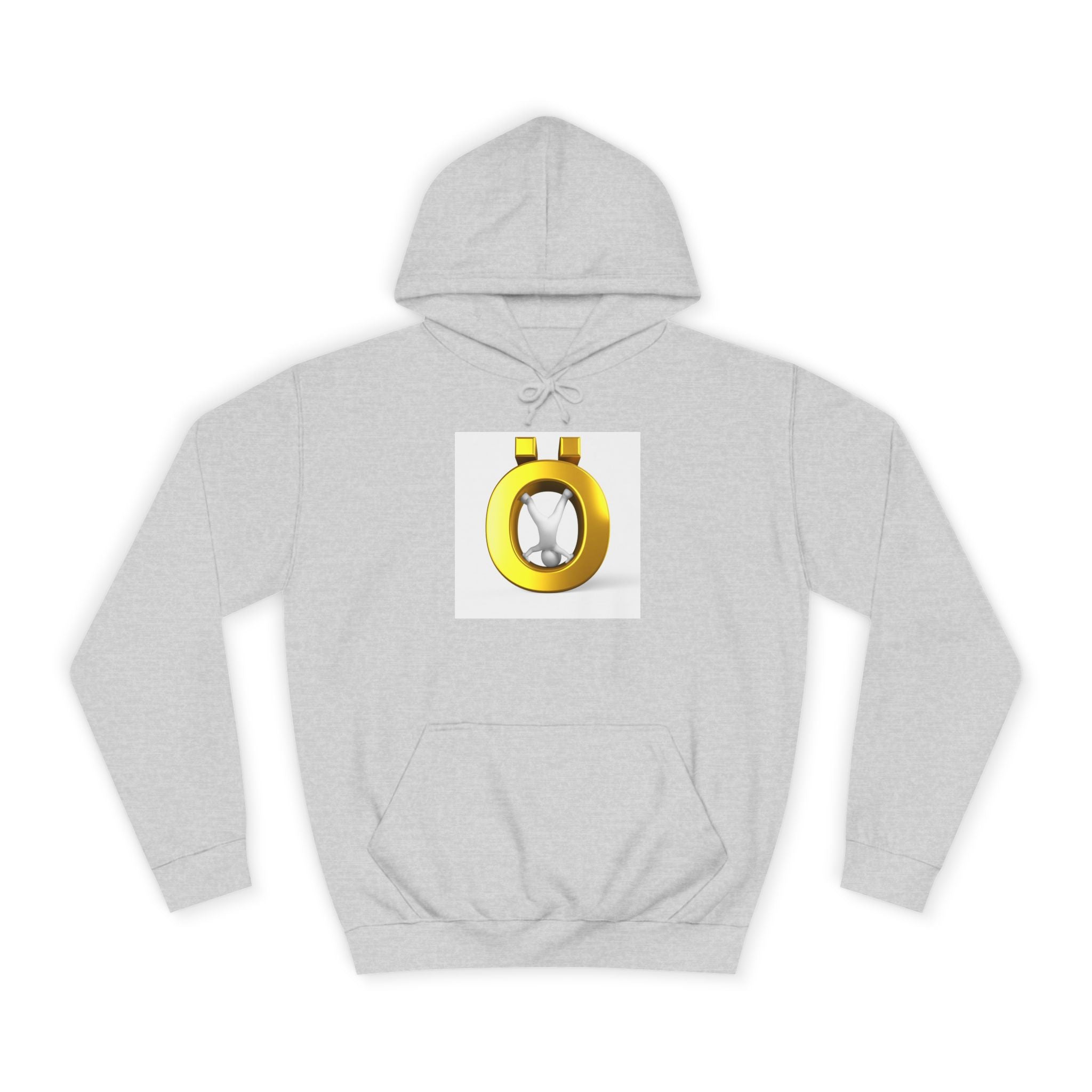 Gold Letter Ö Hoodie | Minimal Jewelry Logo, White Pullover