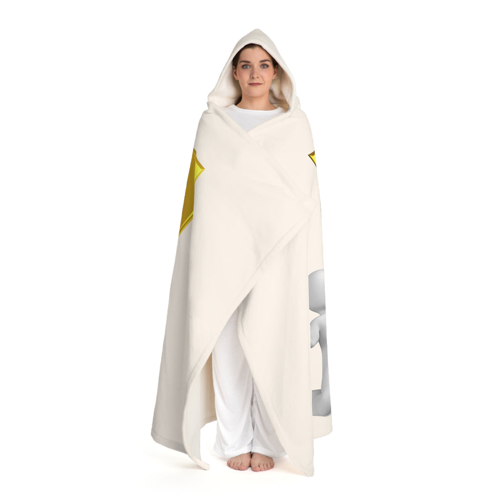 Gold letter V With Figure Hooded Blanket | Sherpa Fleece Hooded Blanket