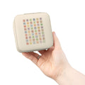 Pastel Alphabet Square Jewelry Travel Case | Compact Organizer