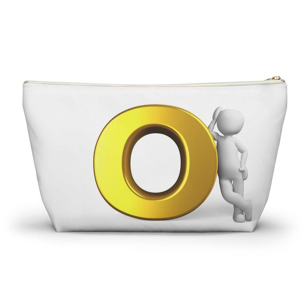 Gold Letter O Accessory Pouch | T-Bottom Cosmetic Bag