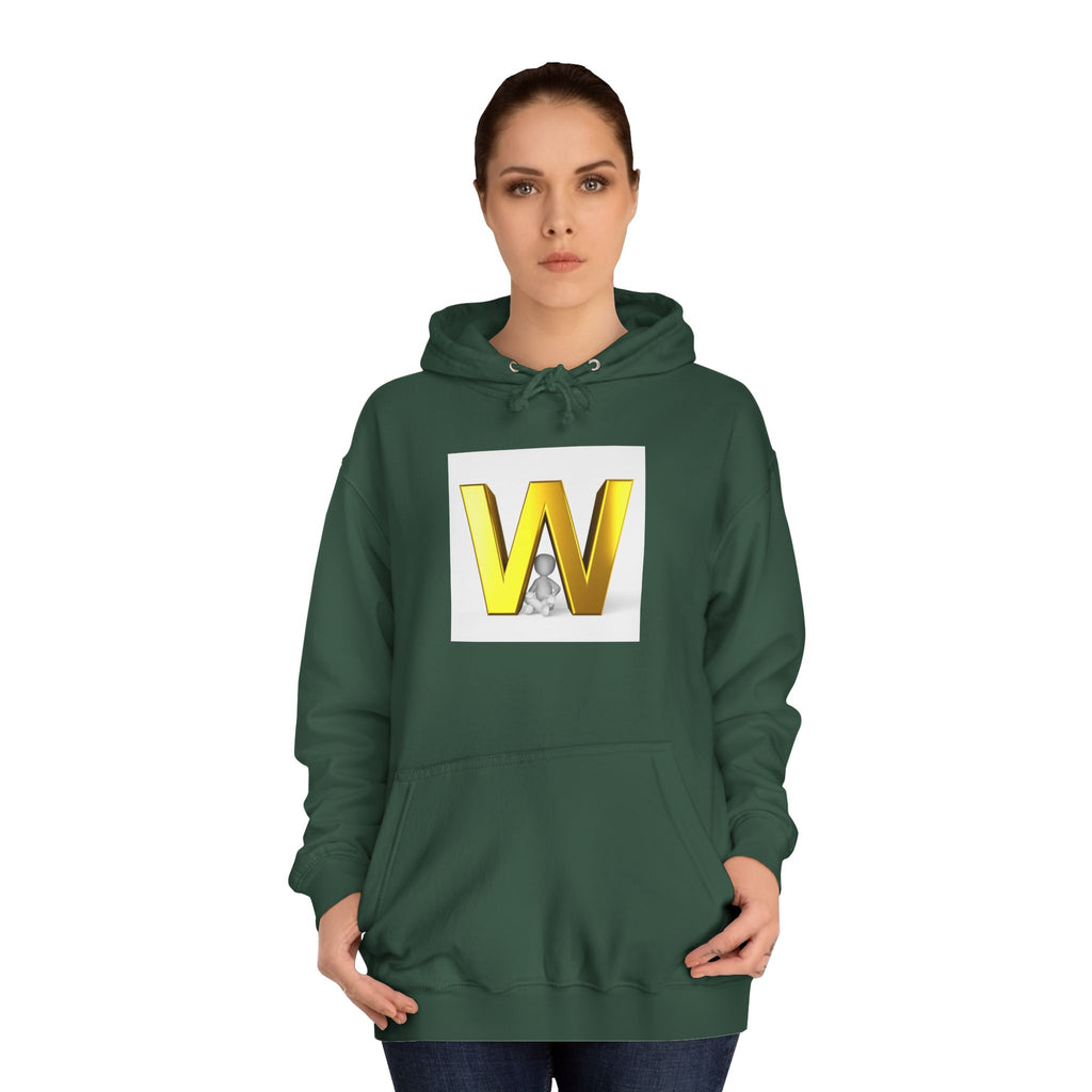 Gold 3D Letter W Hoodie | Monogram Initial Sweatshirt