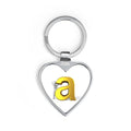 Gold Letter A Heart Keychain | Initial Monogram Keyring