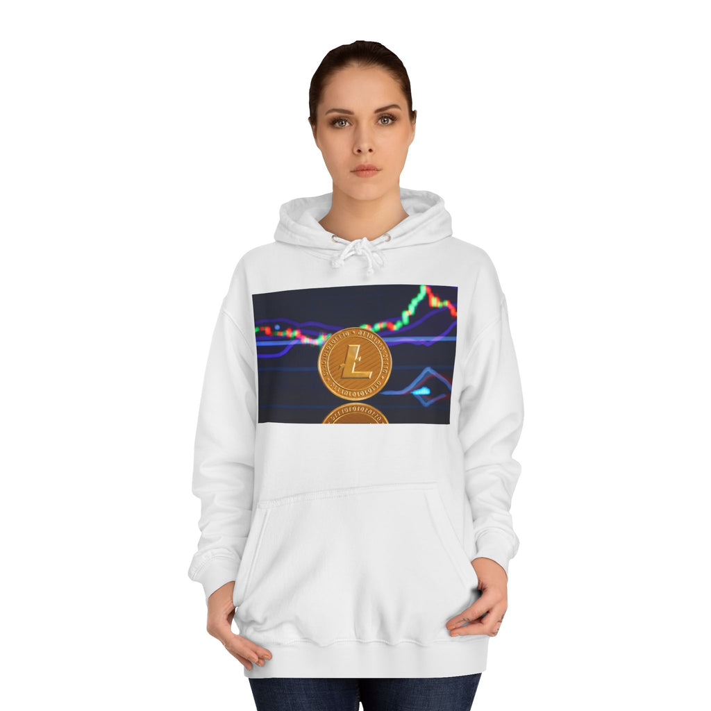 Litecoin Coin Graphic Hoodie | Crypto Chart Design, Digital Currency Apparel