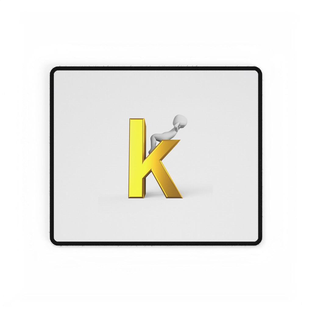 Gold Letter K Illustration Desk Mat | Monogram Keyboard Pad