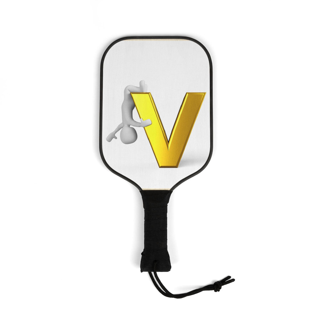 Gold Letter V Logo Pickleball Paddle