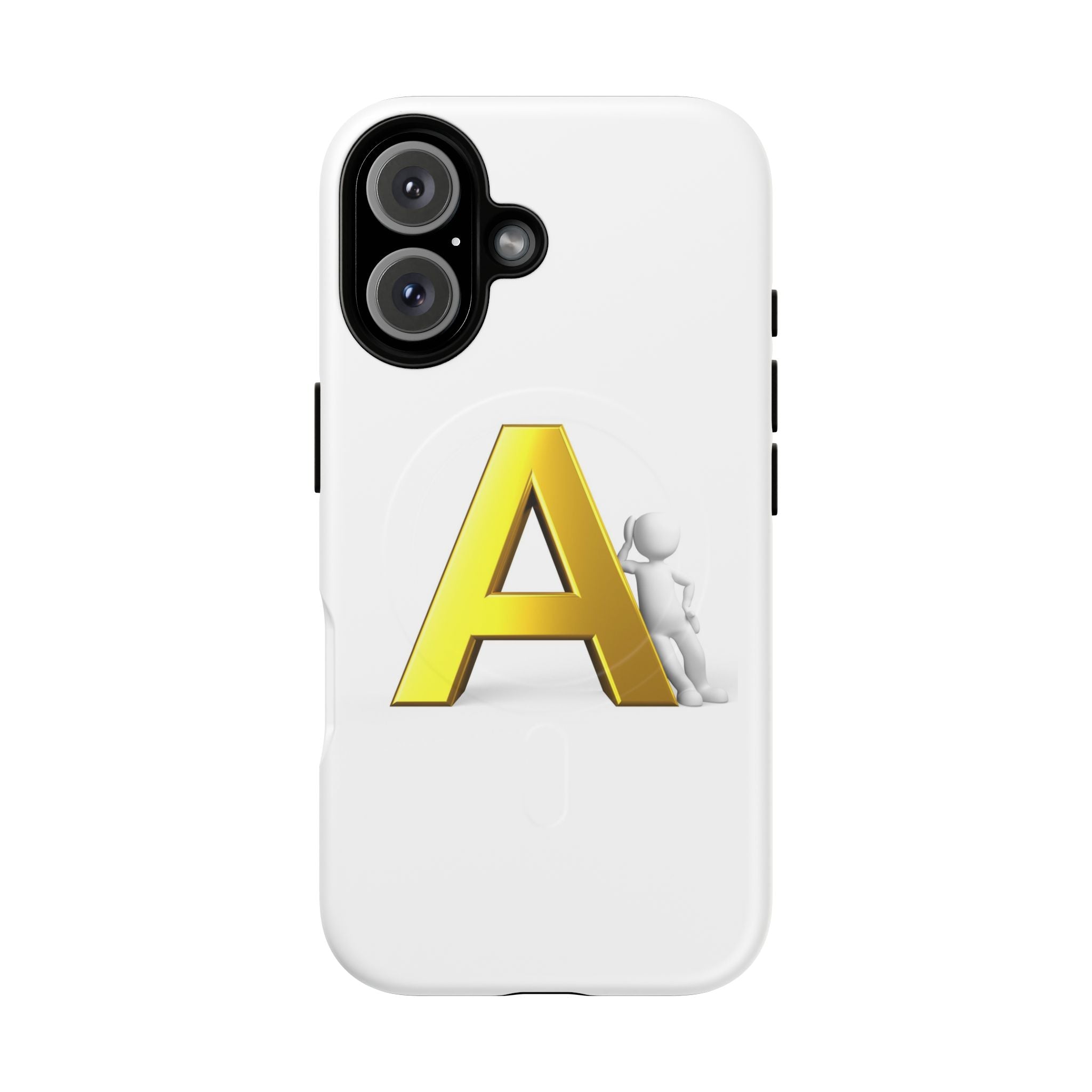 Coque de Téléphone Lettre A Dorée | Coque Magnétique Robuste, Monogramme Initial