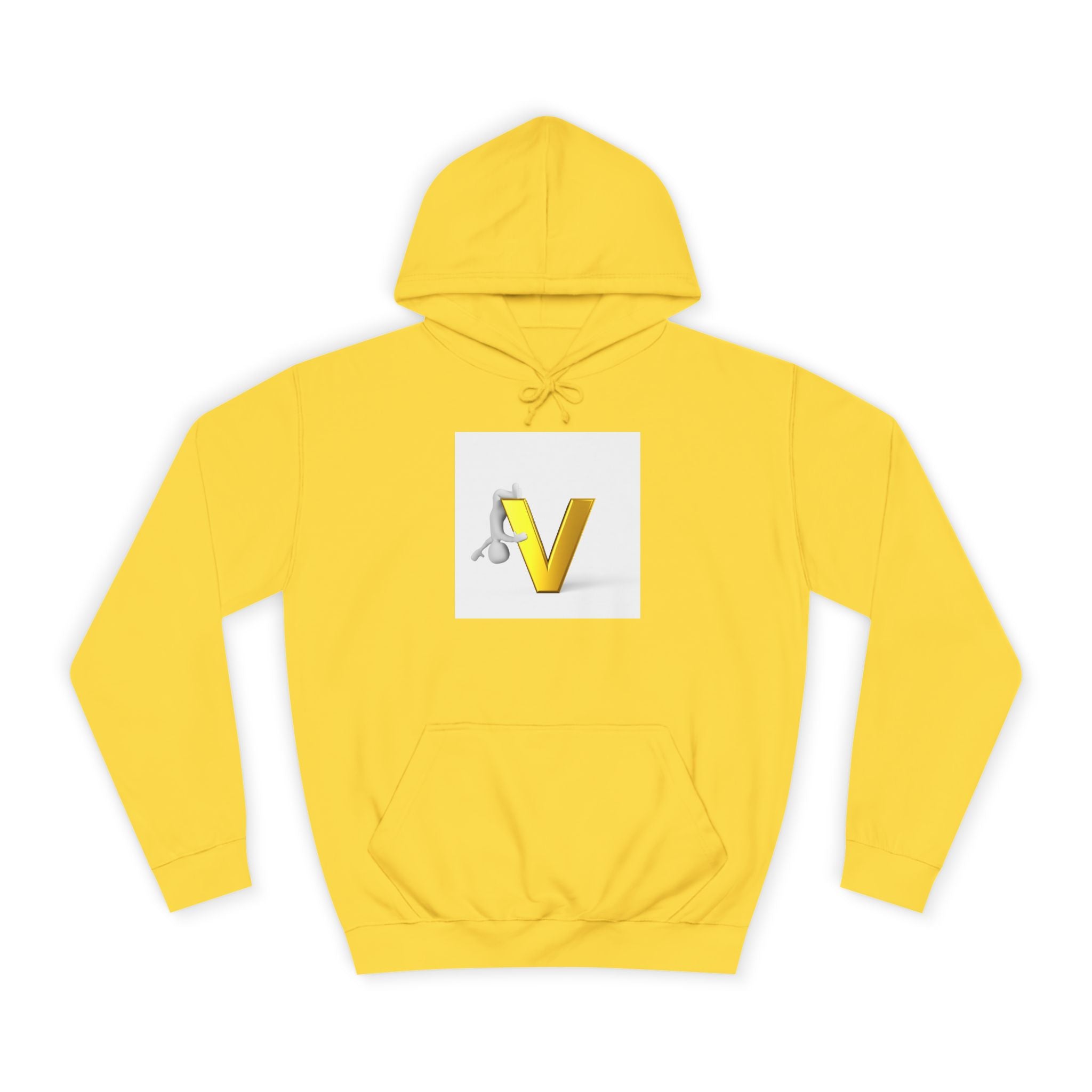 Sweat à capuche 3D lettre V dorée | Sweat initial lettre V