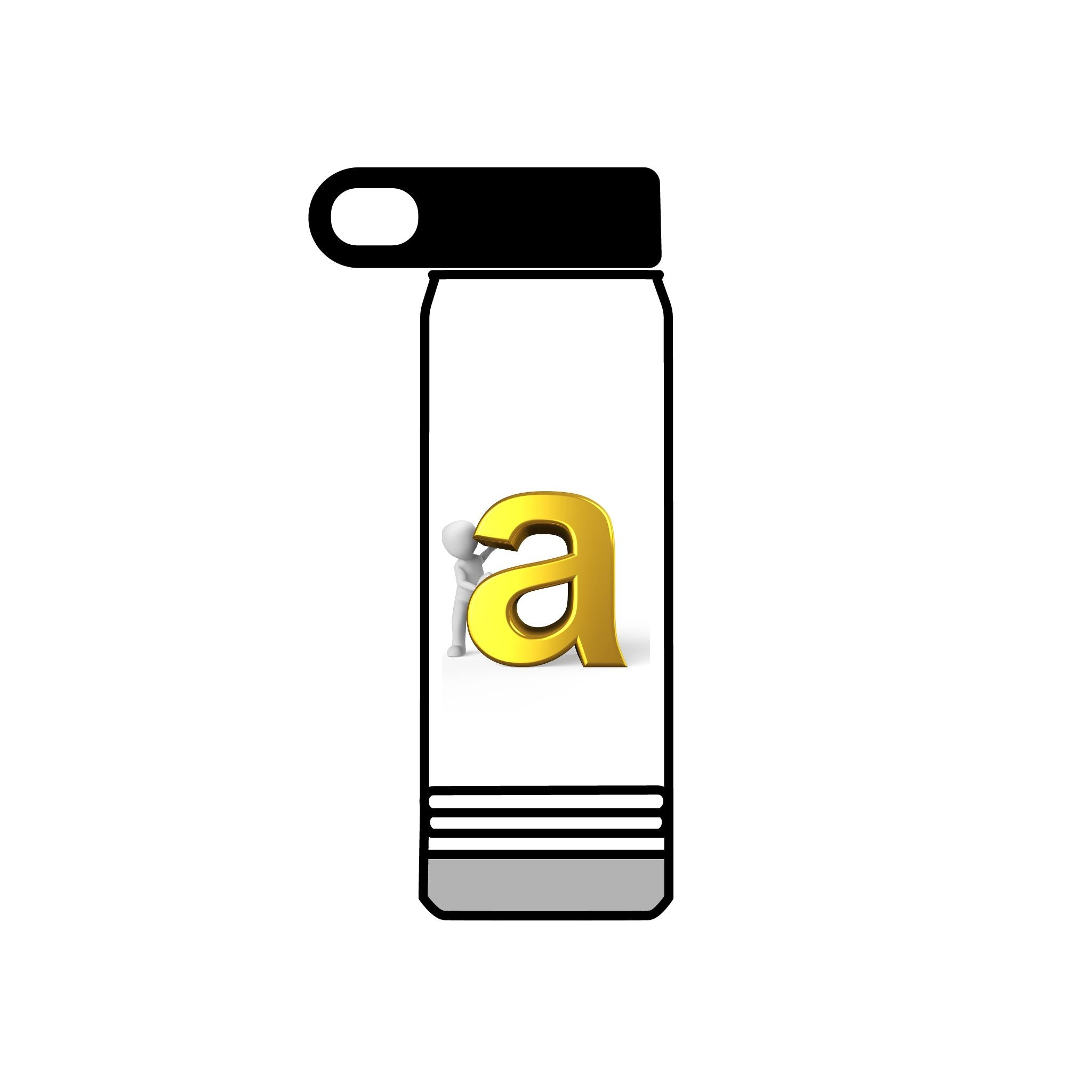 Bouteille d'eau Monogramme Lettre A Or | 590 ml