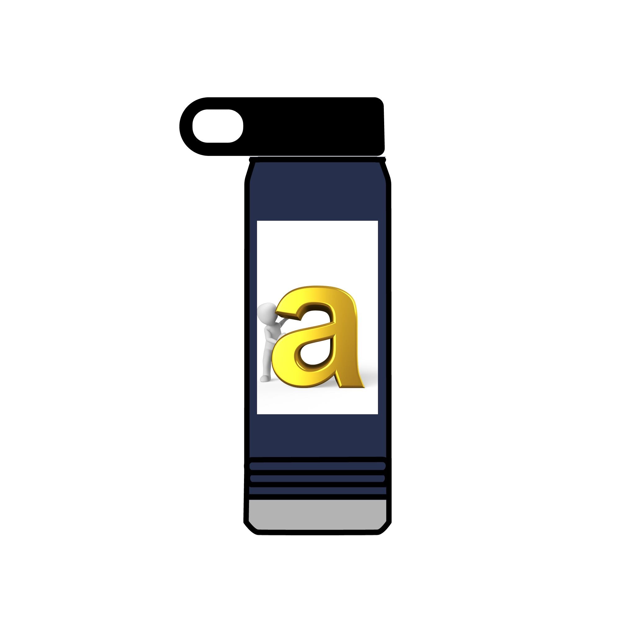 Bouteille d'eau Monogramme Lettre A Or | 590 ml