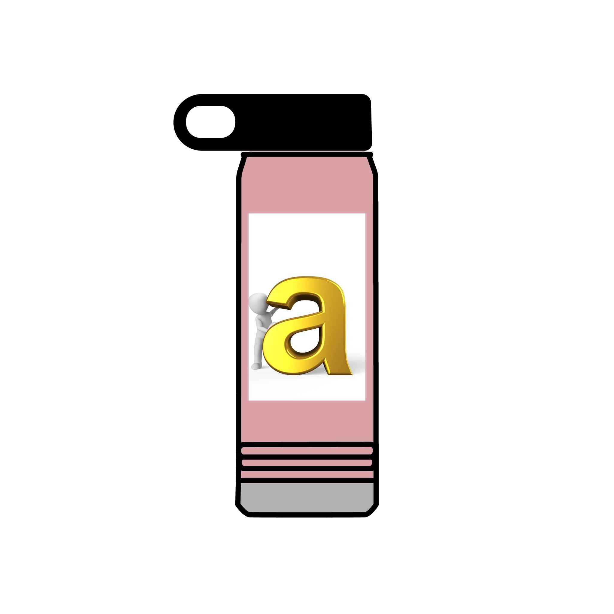 Bouteille d'eau Monogramme Lettre A Or | 590 ml