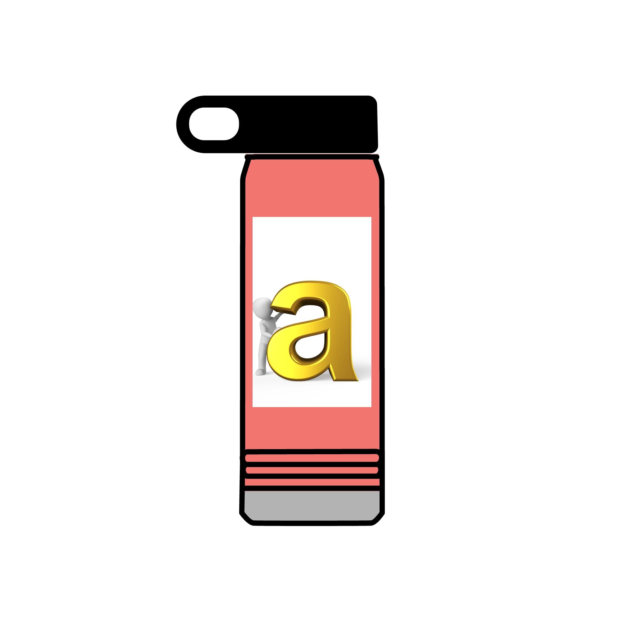 Bouteille d'eau Monogramme Lettre A Or | 590 ml