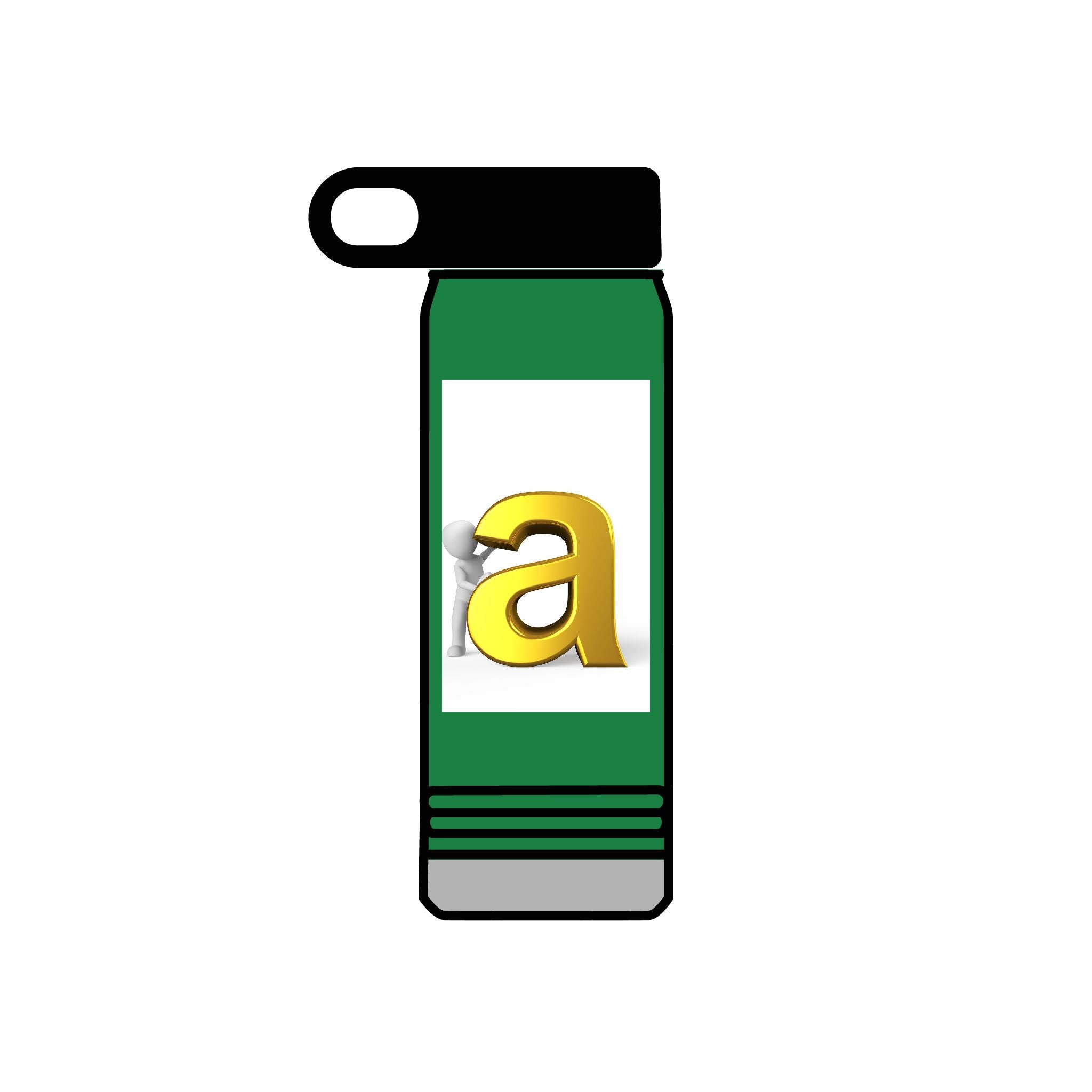 Bouteille d'eau Monogramme Lettre A Or | 590 ml
