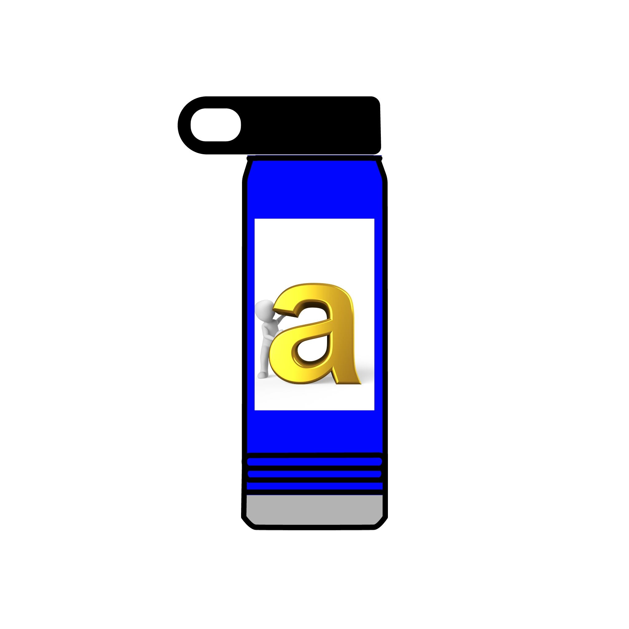 Bouteille d'eau Monogramme Lettre A Or | 590 ml
