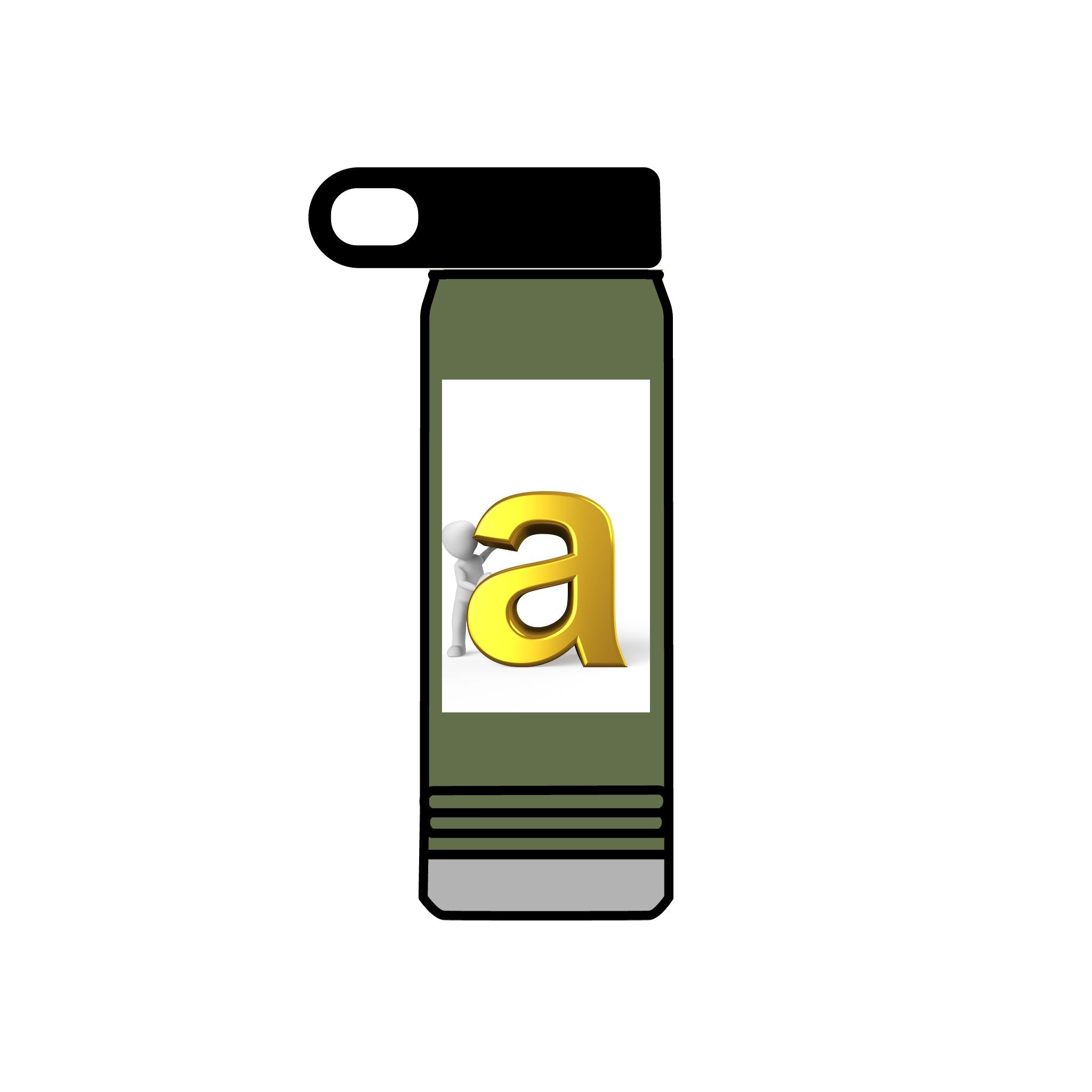 Bouteille d'eau Monogramme Lettre A Or | 590 ml